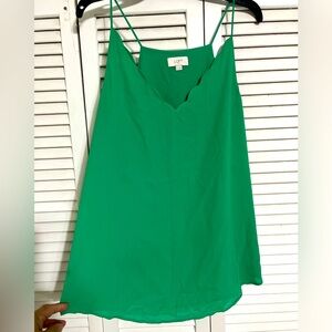 Women’s XL green top by Loft. Spaghetti straps, flowy soft material.